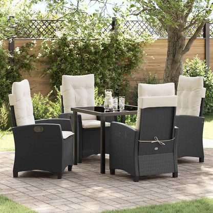 Garten Essgruppe 5 pcs Schwarz Poly-Rattan
