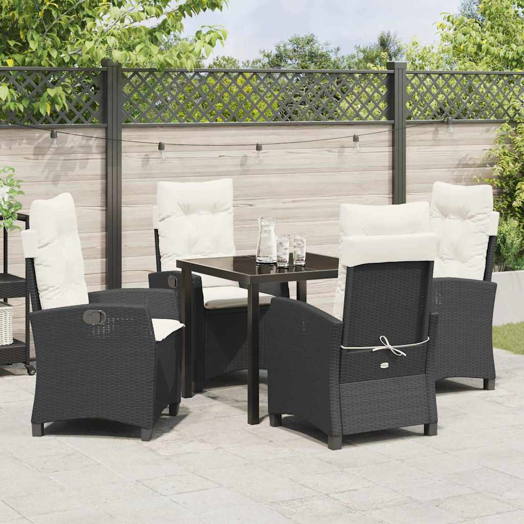 Garten Essgruppe 5 pcs Schwarz Poly-Rattan
