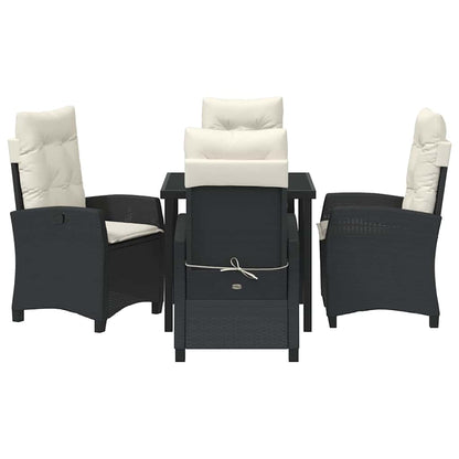 Garten Essgruppe 5 pcs Schwarz Poly-Rattan