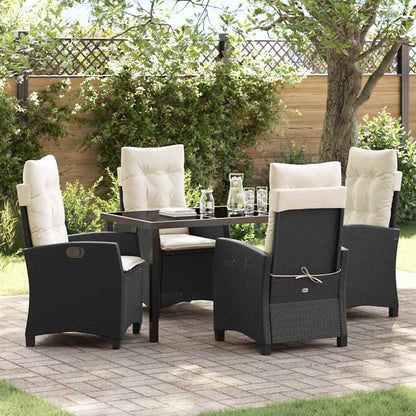 Garten Essgruppe 5 pcs Schwarz Poly-Rattan