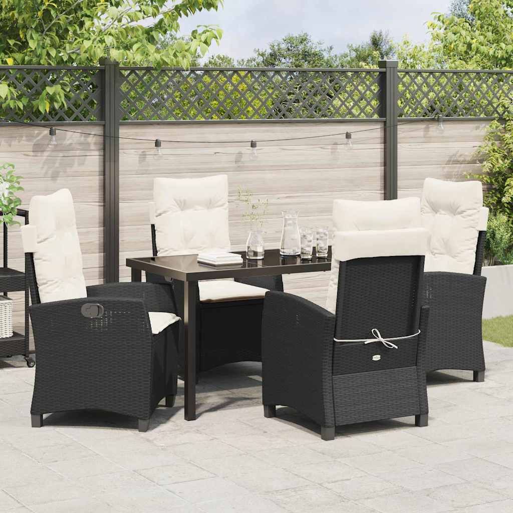 Garten Essgruppe 5 pcs Schwarz Poly-Rattan