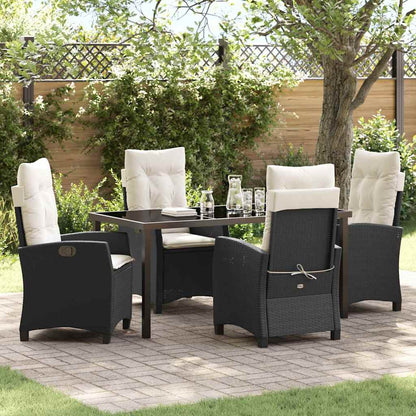 Garten Essgruppe 5 pcs Schwarz Poly-Rattan