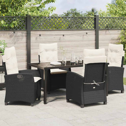 Garten Essgruppe 5 pcs Schwarz Poly-Rattan