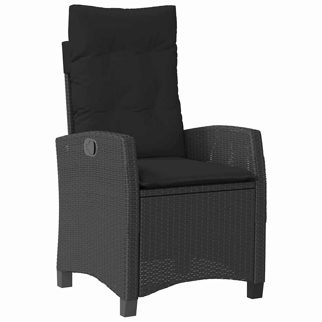 Garten Essgruppe 3 pcs Schwarz Poly-Rattan