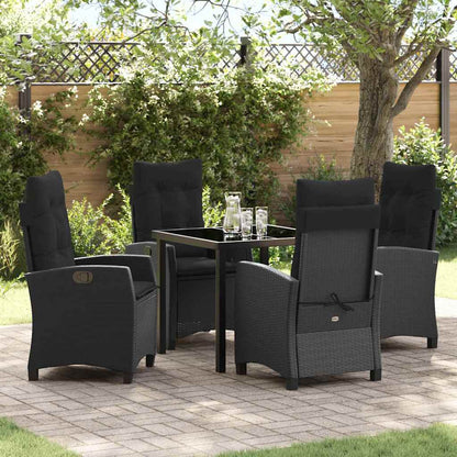 Garten Essgruppe 5 pcs Schwarz Poly-Rattan