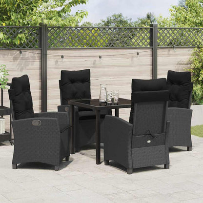 Garten Essgruppe 5 pcs Schwarz Poly-Rattan