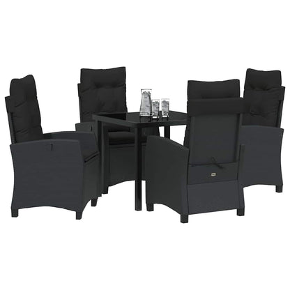 Garten Essgruppe 5 pcs Schwarz Poly-Rattan