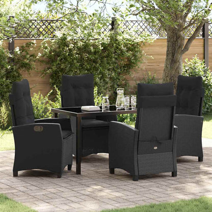 Garten Essgruppe 5 pcs Schwarz Poly-Rattan