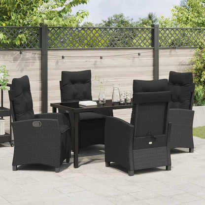 Garten Essgruppe 5 pcs Schwarz Poly-Rattan