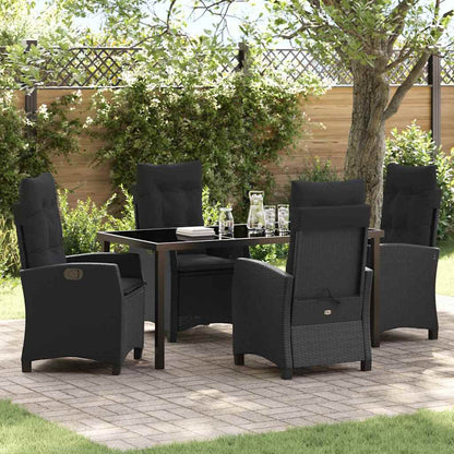 Garten Essgruppe 5 pcs Schwarz Poly-Rattan