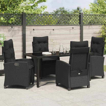 Garten Essgruppe 5 pcs Schwarz Poly-Rattan