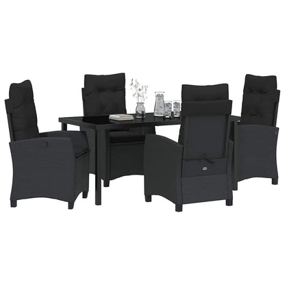 Garten Essgruppe 5 pcs Schwarz Poly-Rattan
