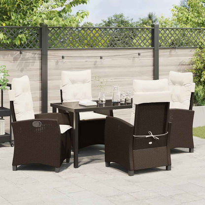 Garten Essgruppe 5 pcs Braun Poly-Rattan