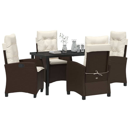 Garten Essgruppe 5 pcs Braun Poly-Rattan