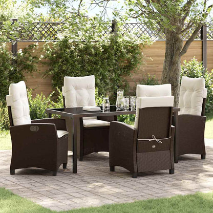 Garten Essgruppe 5 pcs Braun Poly-Rattan