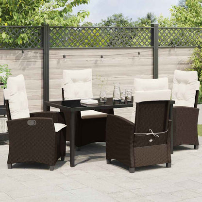 Garten Essgruppe 5 pcs Braun Poly-Rattan