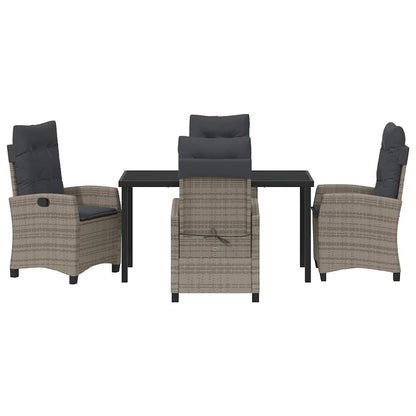 Garten Essgruppe 5 pcs Grau Poly-Rattan