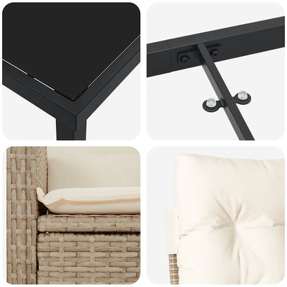 Garten Essgruppe 5 pcs Beige Poly-Rattan