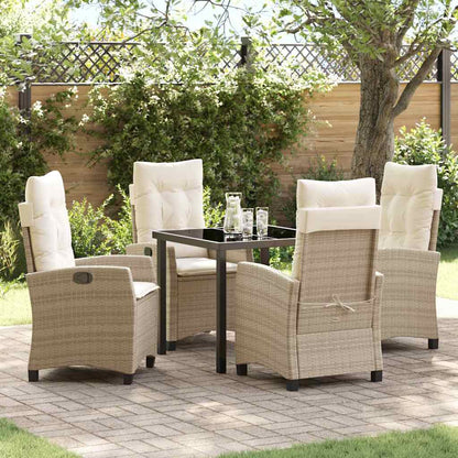 Garten Essgruppe 5 pcs Beige Poly-Rattan