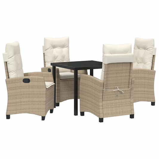 Garten Essgruppe 5 pcs Beige Poly-Rattan