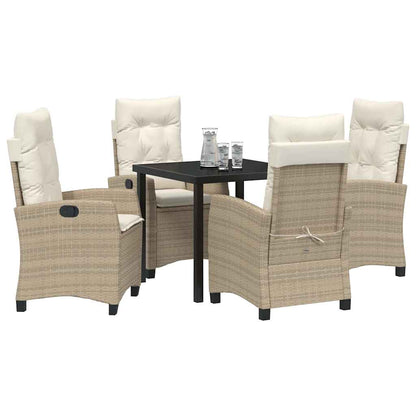 Garten Essgruppe 5 pcs Beige Poly-Rattan