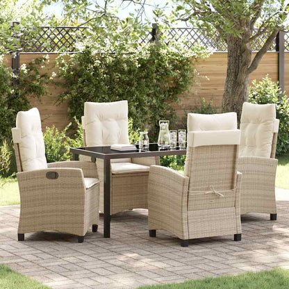 Garten Essgruppe 5 pcs Beige Poly-Rattan