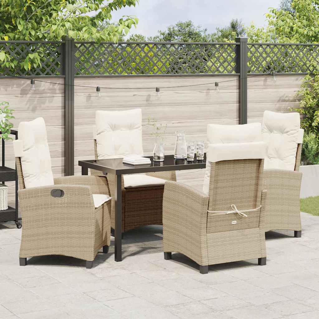 Garten Essgruppe 5 pcs Beige Poly-Rattan
