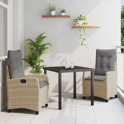 Garten Essgruppe 3 pcs Beige Poly-Rattan