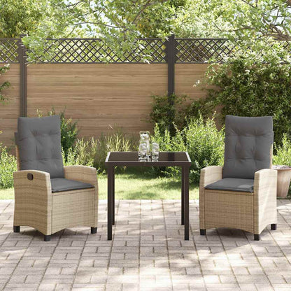 Garten Essgruppe 3 pcs Beige Poly-Rattan