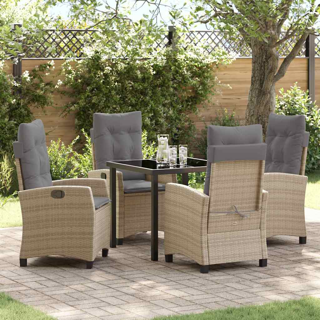 Garten Essgruppe 5 pcs Beige Poly-Rattan