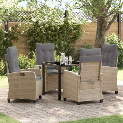 Garten Essgruppe 5 pcs Beige Poly-Rattan