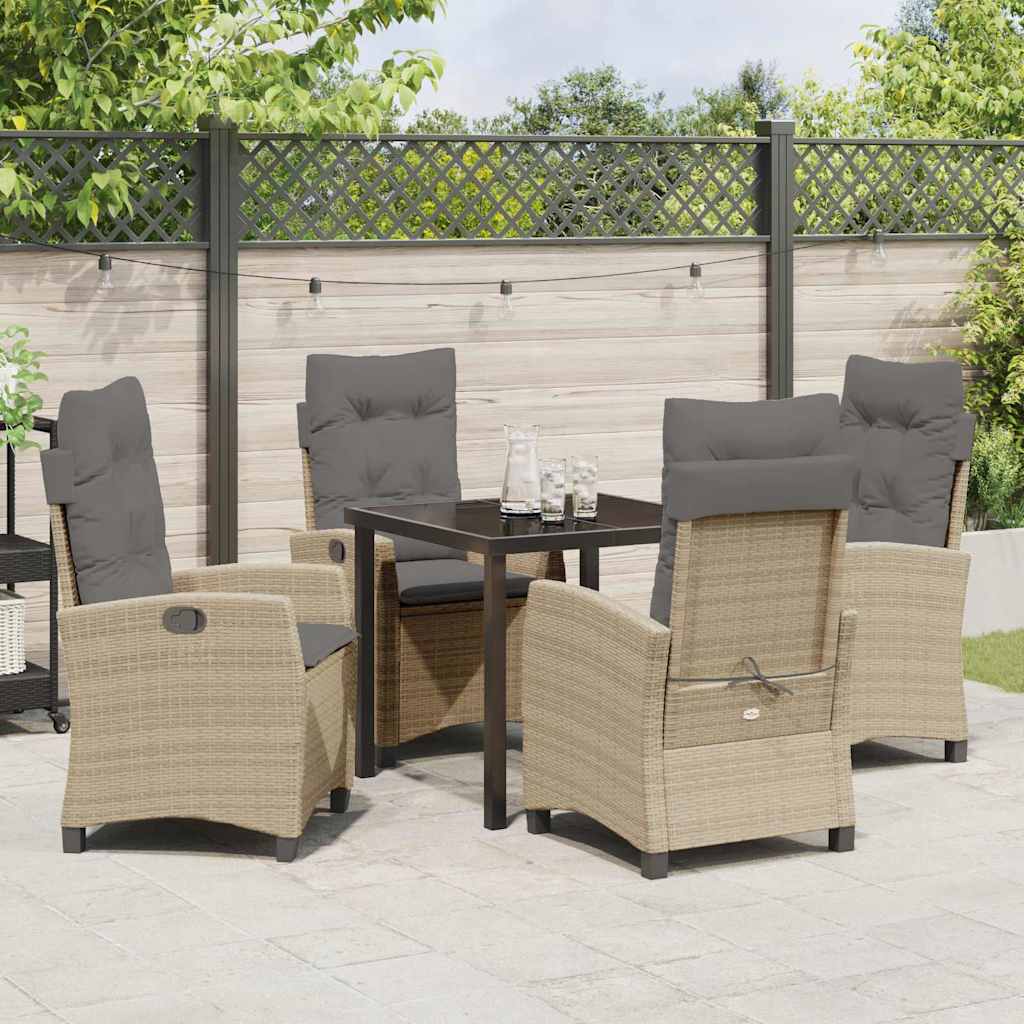 Garten Essgruppe 5 pcs Beige Poly-Rattan