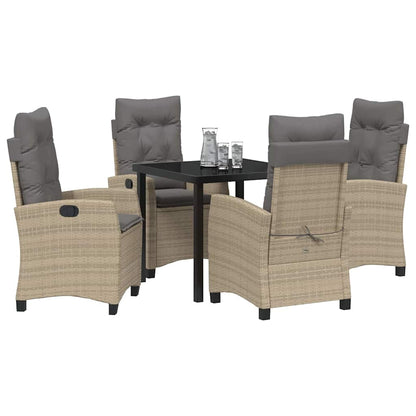 Garten Essgruppe 5 pcs Beige Poly-Rattan