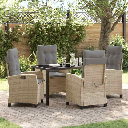 Garten Essgruppe 5 pcs Beige Poly-Rattan