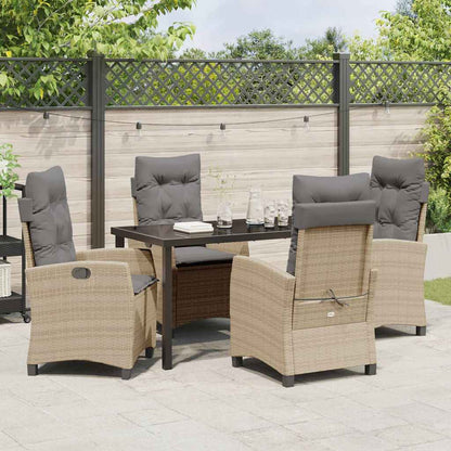 Garten Essgruppe 5 pcs Beige Poly-Rattan