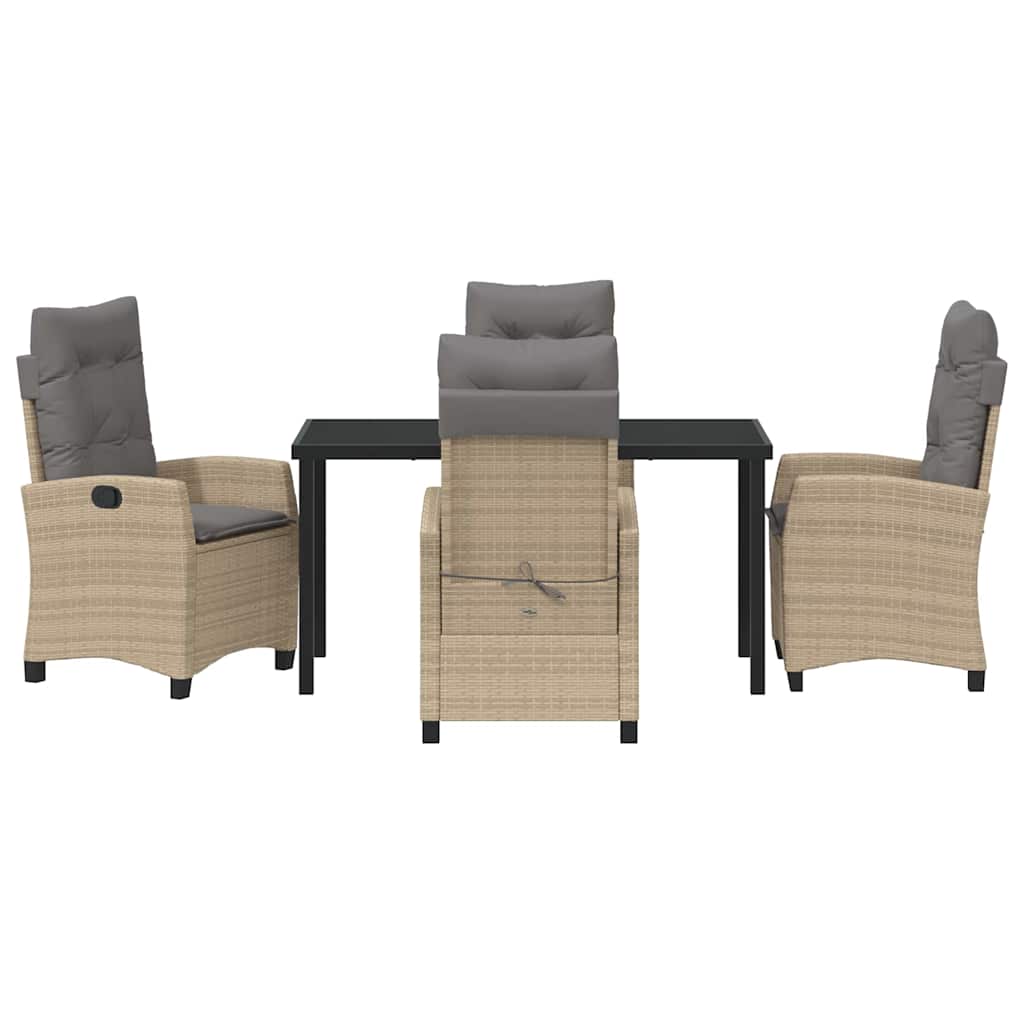 Garten Essgruppe 5 pcs Beige Poly-Rattan