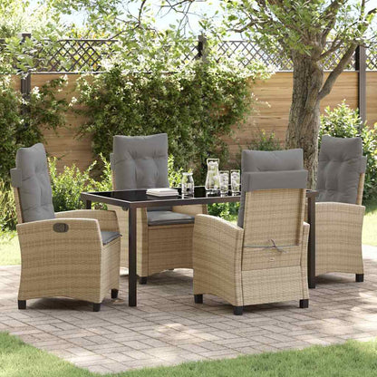 Garten Essgruppe 5 pcs Beige Poly-Rattan