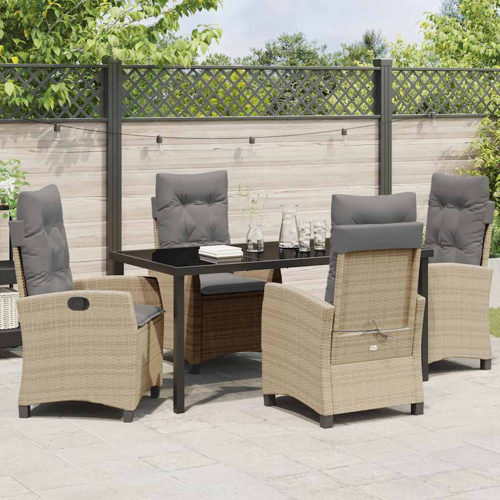 Garten Essgruppe 5 pcs Beige Poly-Rattan