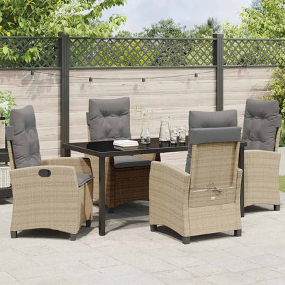 Garten Essgruppe 5 pcs Beige Poly-Rattan