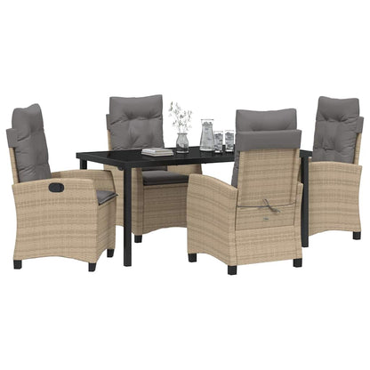 Garten Essgruppe 5 pcs Beige Poly-Rattan
