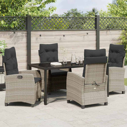 Garten Essgruppe 5 pcs Hellgrau Poly-Rattan
