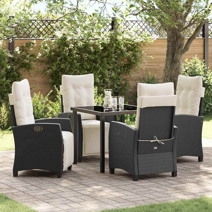 Garten Essgruppe 5 pcs Schwarz Poly-Rattan