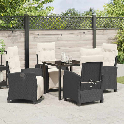 Garten Essgruppe 5 pcs Schwarz Poly-Rattan