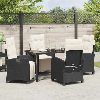 Garten Essgruppe 5 pcs Schwarz Poly-Rattan
