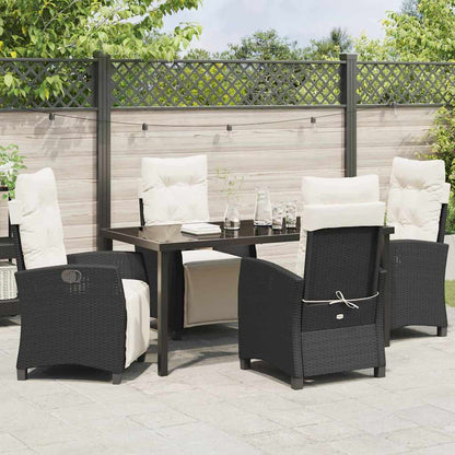 Garten Essgruppe 5 pcs Schwarz Poly-Rattan