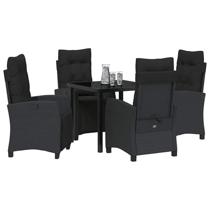 Garten Essgruppe 5 pcs Schwarz Poly-Rattan