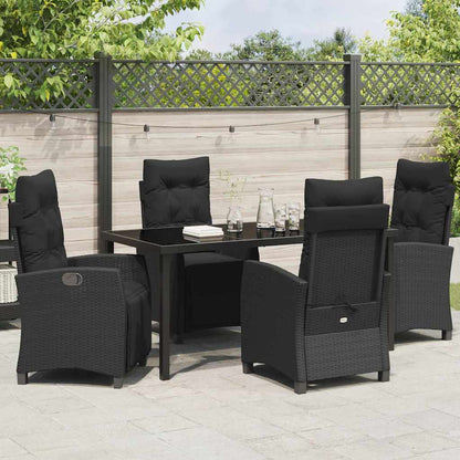 Garten Essgruppe 5 pcs Schwarz Poly-Rattan
