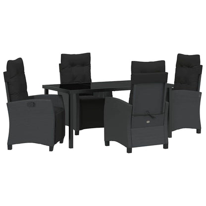 Garten Essgruppe 5 pcs Schwarz Poly-Rattan