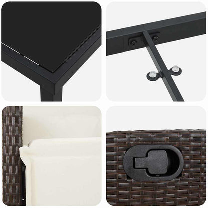 Garten Essgruppe 5 pcs Braun Poly-Rattan