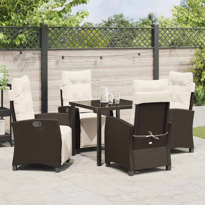 Garten Essgruppe 5 pcs Braun Poly-Rattan